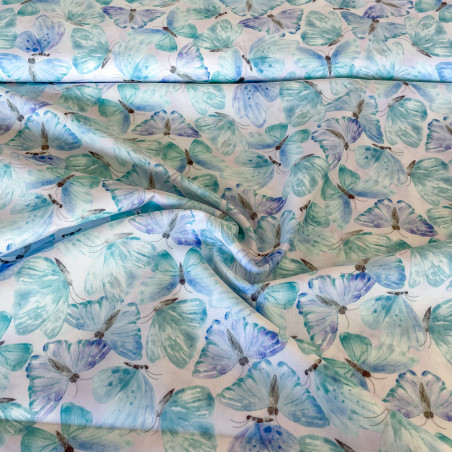 Wilmington fabric - Winged Whispered Butterfly hellflieder