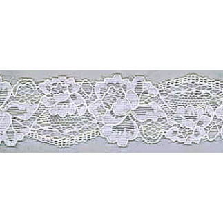 Elastische Spitze Rosen 38mm weiss