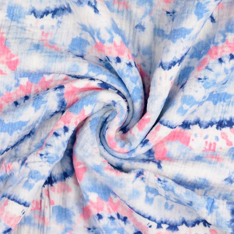 Double Gauze - Tie Dye blue / pink