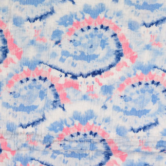 Musselin - Batik blau / pink