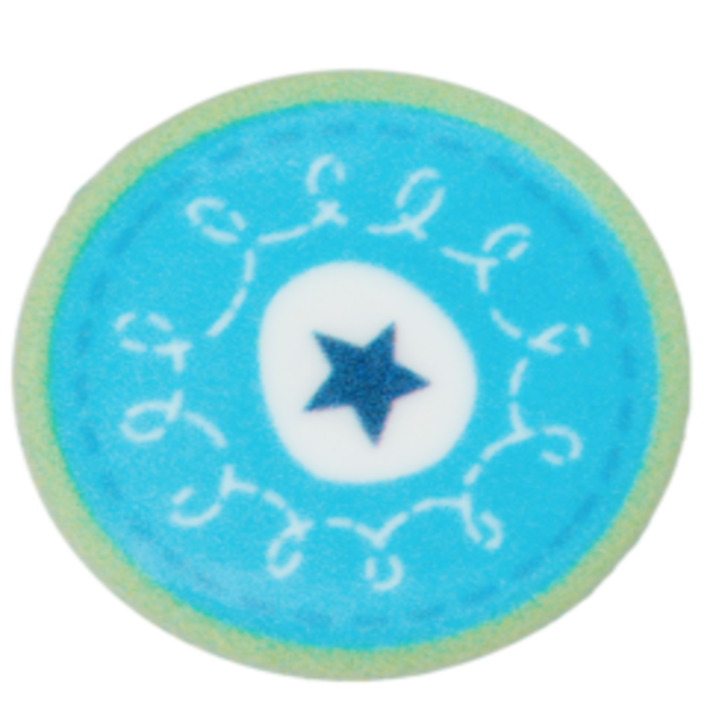 Button - aqua with star round