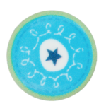 Button - turquoise with stars round