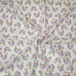 Cotton - Hilco Emilie Chickens blue on ecru