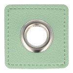 Öse auf Kunstleder vert clair 8mm silber