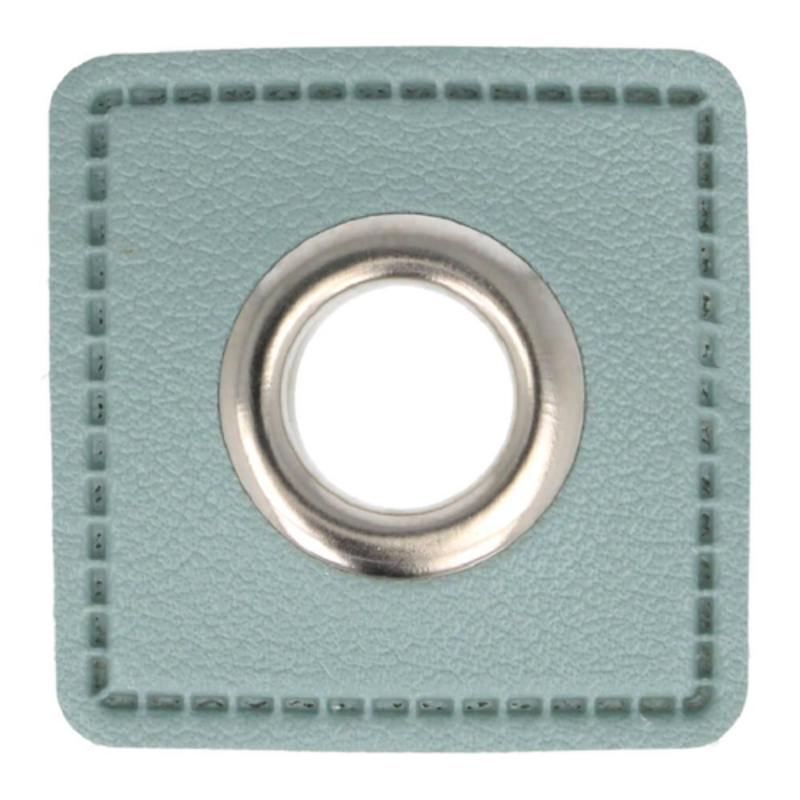 Ösen Patches - meergrün 8mm silber