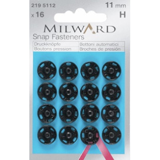Sew-on snap fasteners 11mm black
