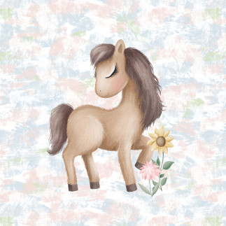 French Terry - Pony bunt 40 x 50 cm