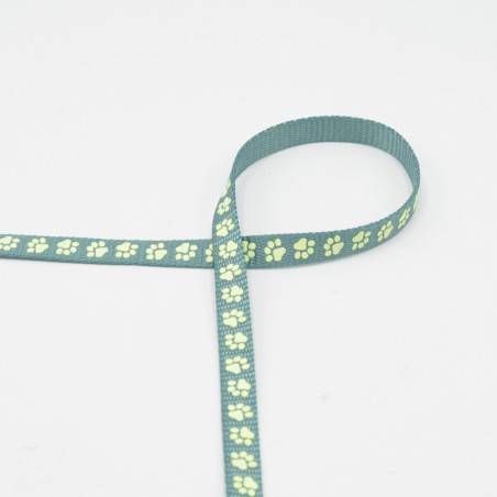 Sangle - 10 mm pattes menthe - phosphorescente