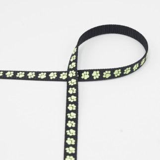 Sangle - pattes noires de 10 mm - phosphorescentes