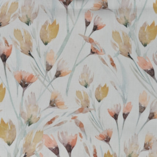 Toile - Aquarelle Fleurs Suzette blanc cassé