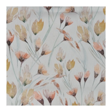Toile - Aquarelle Fleurs Suzette blanc cassé