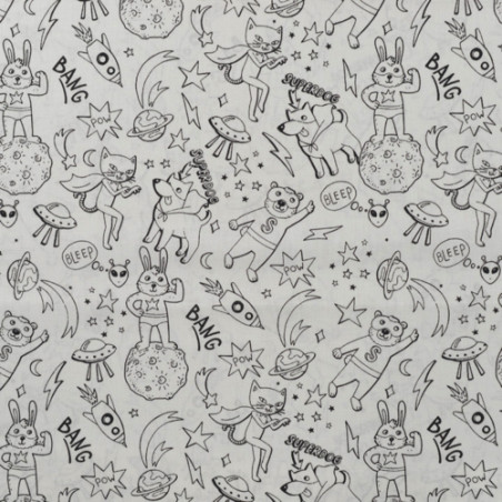 Coton - Bande dessinée à colorier en blanc