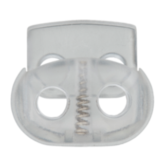 Cord stopper 2-hole transparent large