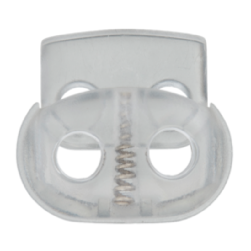 Cord stopper 2-hole transparent large