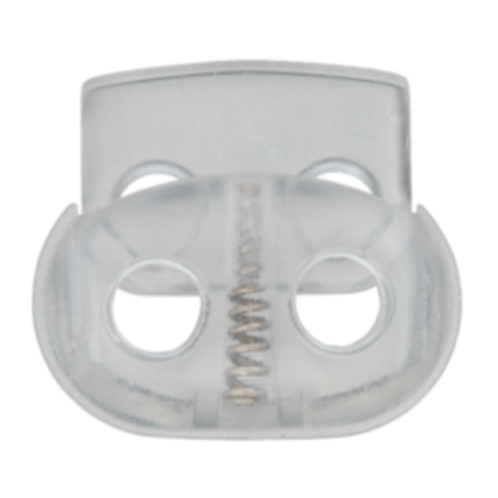 Cord stopper 2-hole transparent large