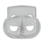 Cord stopper 2-hole transparent large