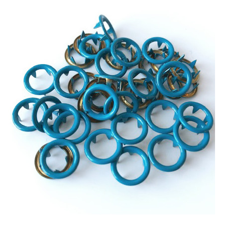 Jersey snap fasteners Ringli set of 10 dark turquoise (555)