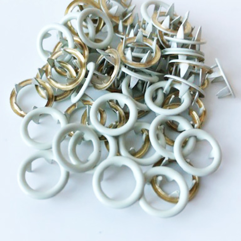 Jersey Snap on buttons Ring 10 pieces pale green