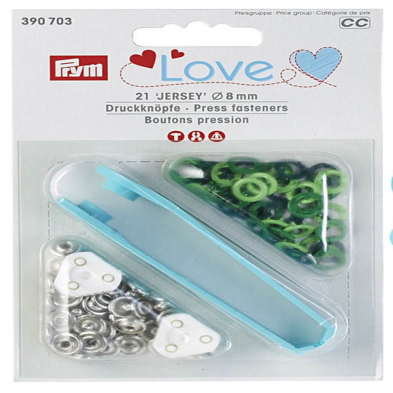 Prym Love Snap Fasteners Jersey Rings 8mm Green