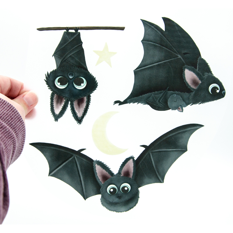 Iron-on transfers - Mrs Mint Design - Bat Bruce Set