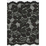 Elastic lace flowers 150mm black