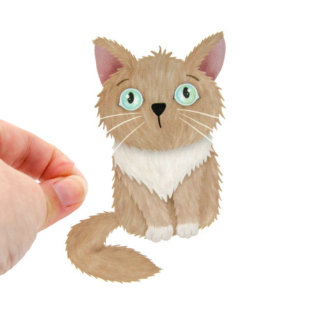 Transferts thermocollants - Mrs Mint Design - Chaton assis beige
