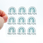 Iron-on size labels double sizes rainbow mint