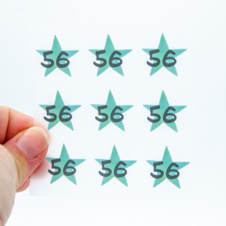 Iron-on transfers - size labels star mint