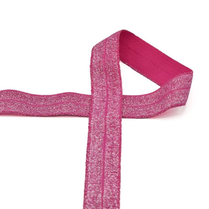 Bias tape elastic glitter fuchsia (qt)