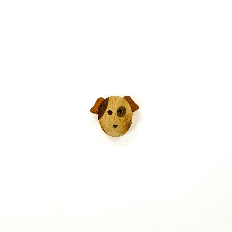 Wooden button - Dog