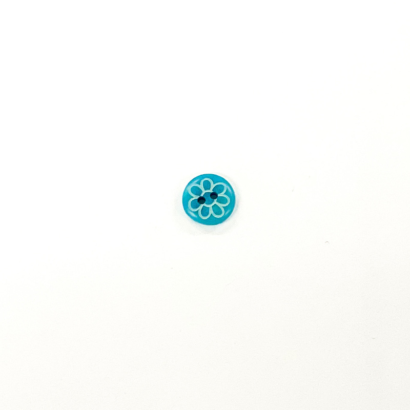 Button 12mm - flower turquoise