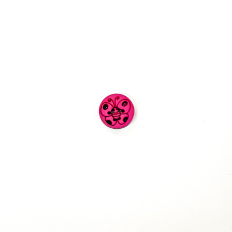 Bouton 15 mm - Schmetterling rose