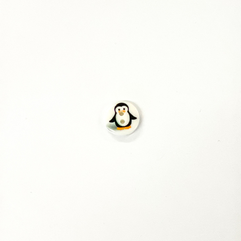 Button 15mm - Penguin white