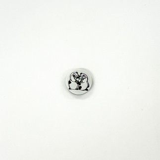 Bouton 15 mm - Pingouin blanc