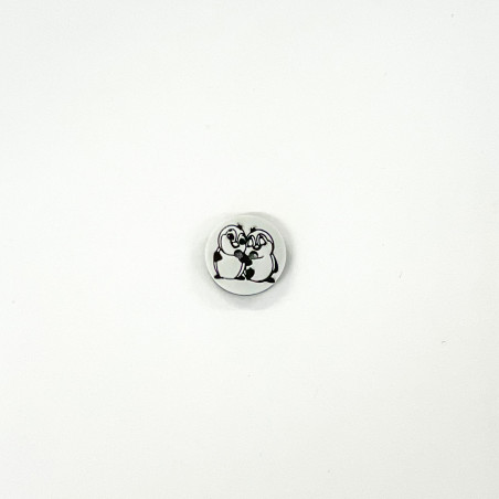 Bouton 15 mm - Pingouin blanc