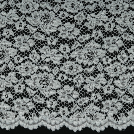 Spitzenstoff - Lace Border grau