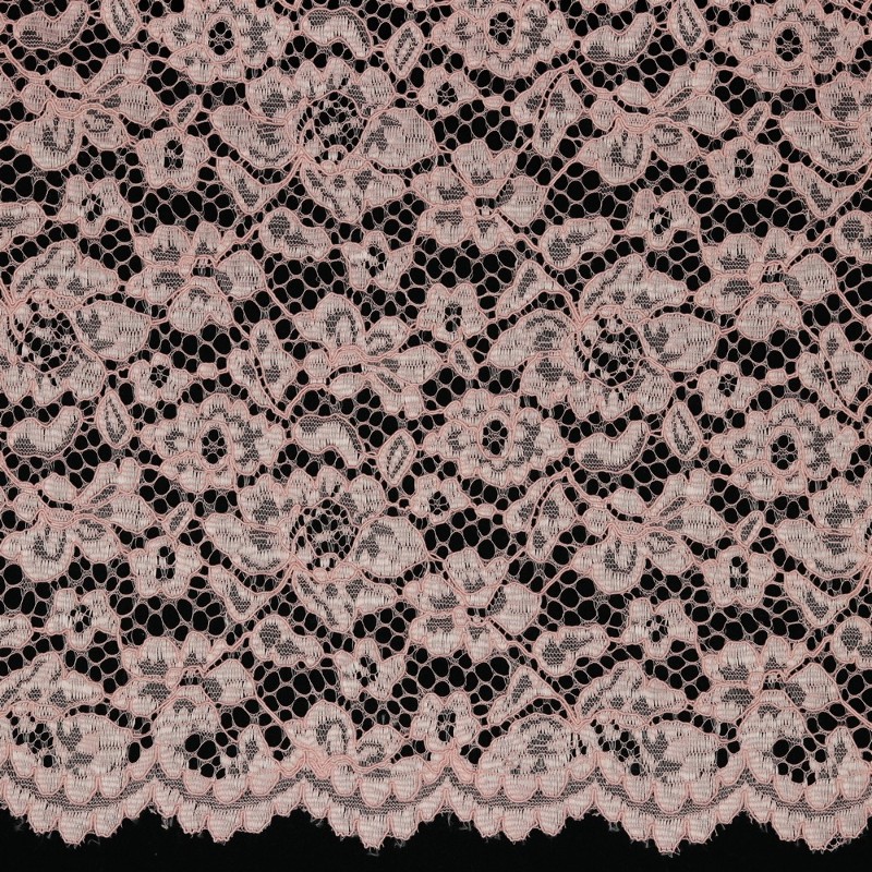 Lace fabric - Lace Border old rose