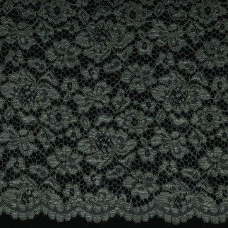 Tissu dentelle - Bordure dentelle anthracite
