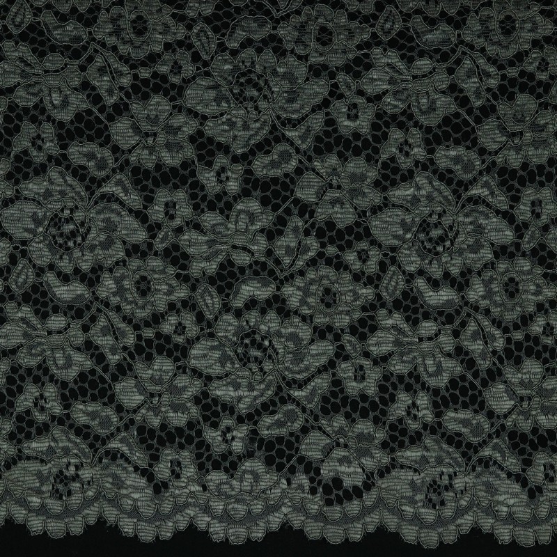 Lace fabric - Lace Border anthracite