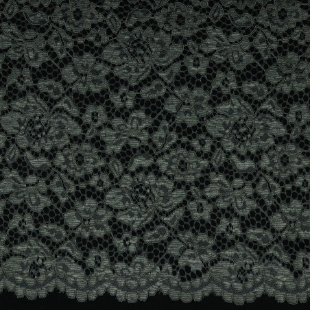 Tissu dentelle - Bordure dentelle anthracite