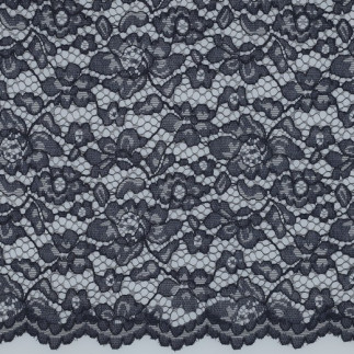 Lace fabric - Lace Border denim blue