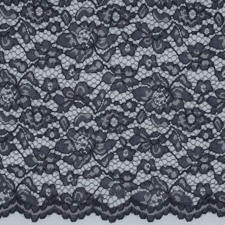 Lace fabric - Lace Border denim blue