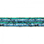 Bande élastique 40 mm multi-rayures tête de mort citron vert-cobalt