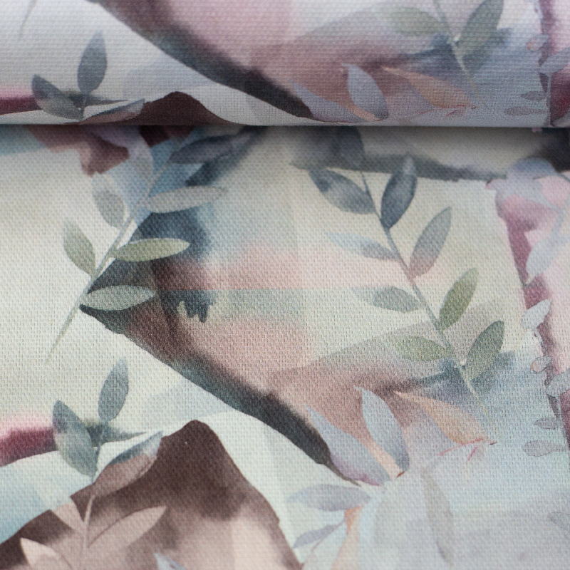 Canvas - Barisa Square Leaves old pink