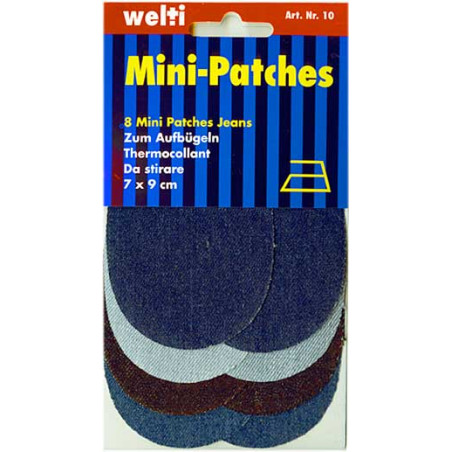 Flickstoff Jeans zum aufbügeln, Mini-Patches sortiert