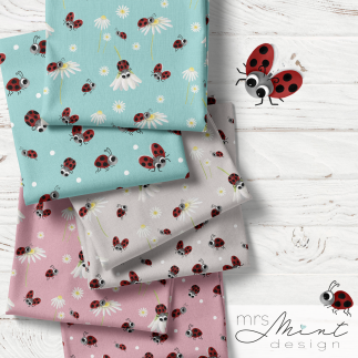 Jersey - Mrs Mint Design - Lady Dottie Flowers rosa