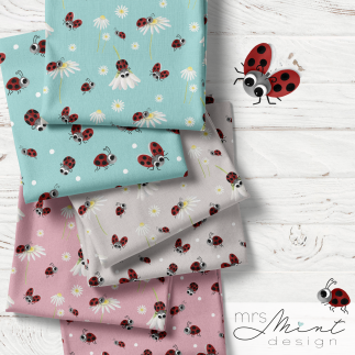 Jersey - Mrs Mint Design - Lady Dottie Flowers mint