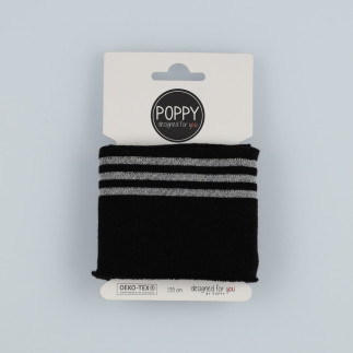 Poppy Cuff Lurex - schwarz / silber