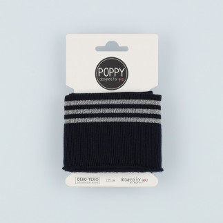 Manchette Poppy Lurex - bleu marine / argent