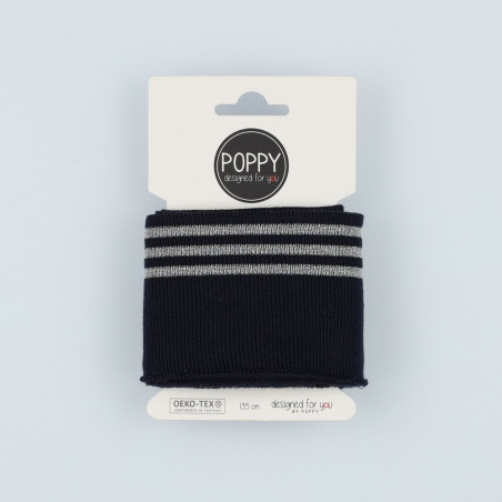 Manchette Poppy Lurex - bleu marine / argent
